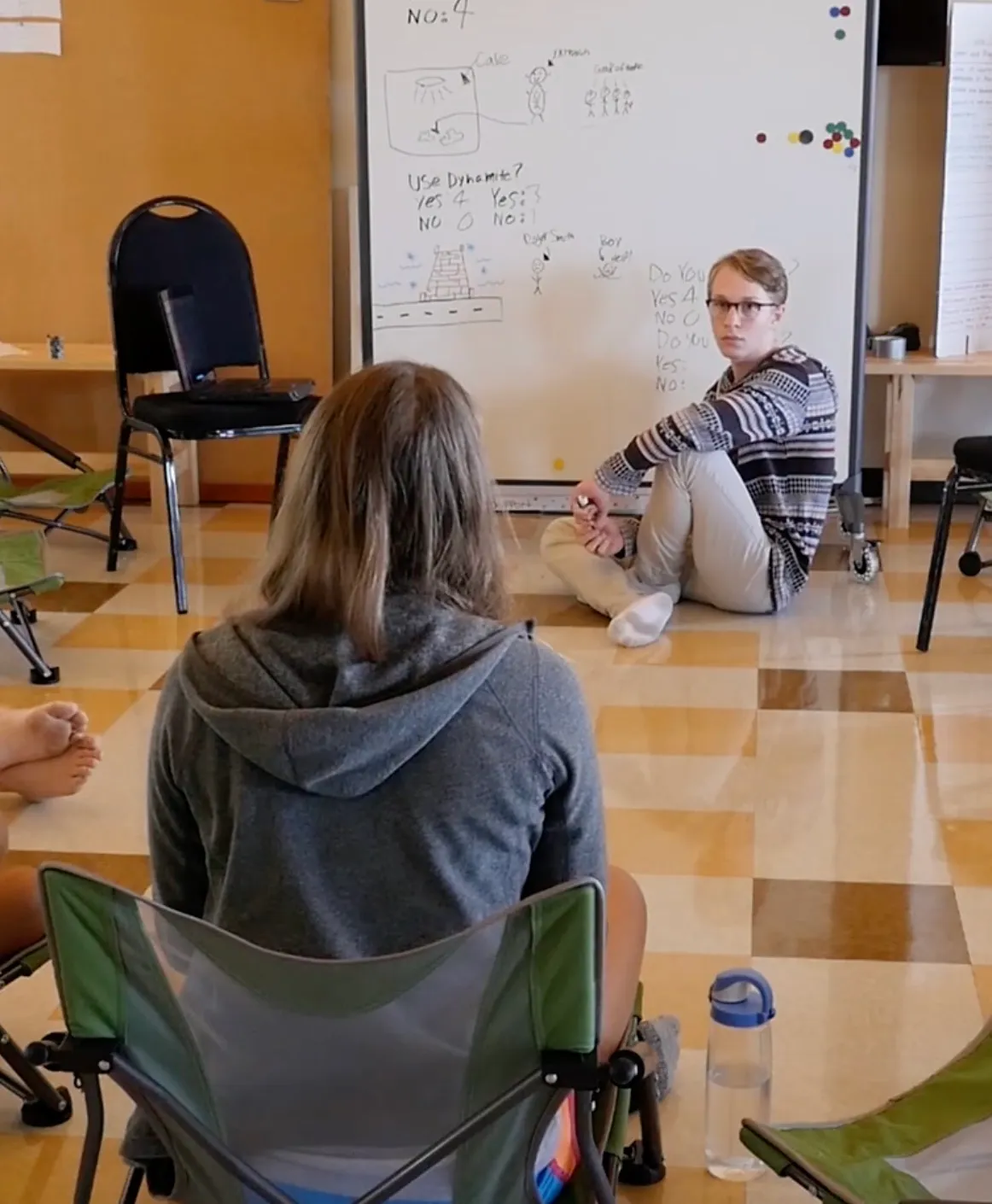A Launchpad learner leading a studio discussion